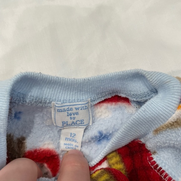 GUC The Children's Place Fleece Christmas Pajamas, 12 months - Picture 4 of 4